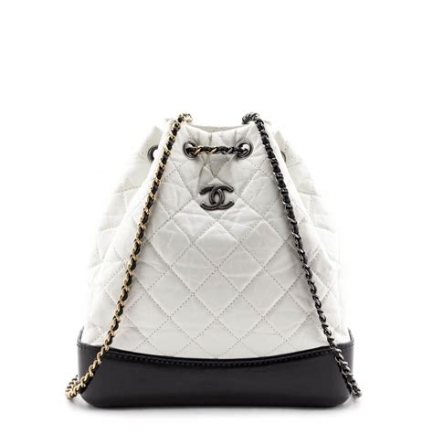 chanel back and white stroller|CHANEL Aged Calfskin Quilted Small Gabrielle Backpack Black .